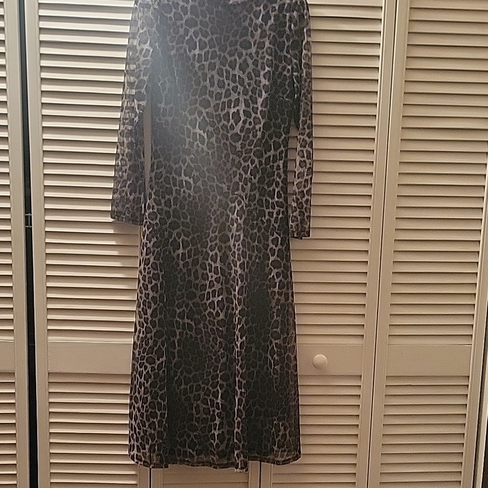 Leopard Print Long Sleeve Dress
